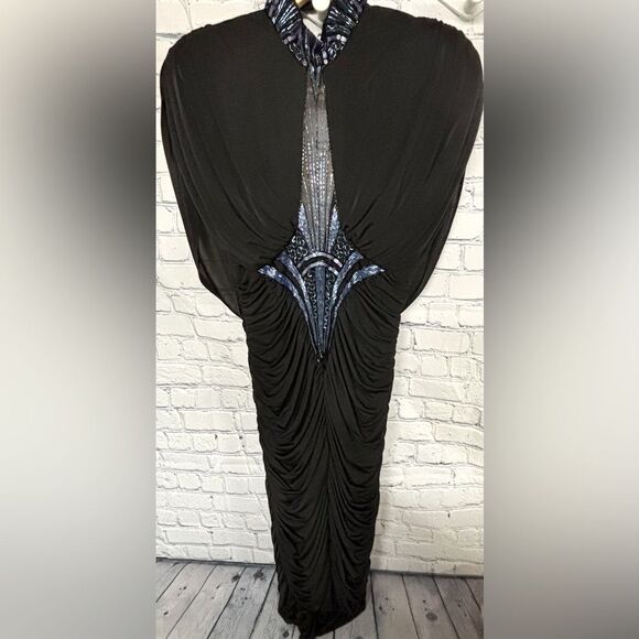 high gloss black dresser 1980s LAURA ASHLEY Floral Cotton Dress